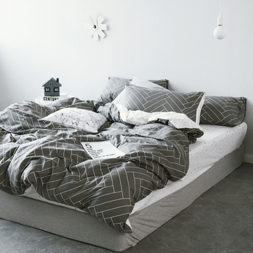 月光全棉北欧性冷淡风床品单人双人床上四件套现代简约样板房床品