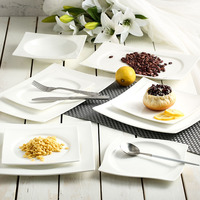 牛排盘子西餐盘家用骨瓷平盘创意纯白色餐具陶瓷浅碟子正方形套装