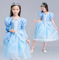 万圣节儿童服装迪士尼灰姑娘公主裙子女童连衣裙冰雪奇缘表演服装