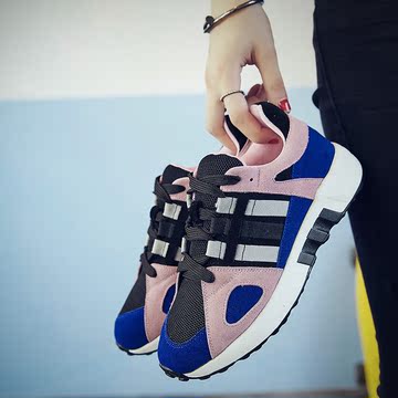 韩版2016秋季新款磨砂透气运动鞋真皮时尚平底单鞋简约学生跑步鞋