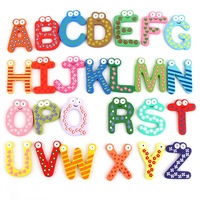 宝宝26英语字母大小写拼音木质冰箱贴儿童益智早教认知磁性贴磁贴