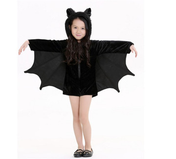 儿童舞台表演 服装 COS服装 万圣节 衣服 黑色蝙蝠翅膀 亲子套装