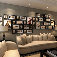 客厅实木照片墙创意欧式相片墙大尺寸相框挂墙组合企业文化墙包邮