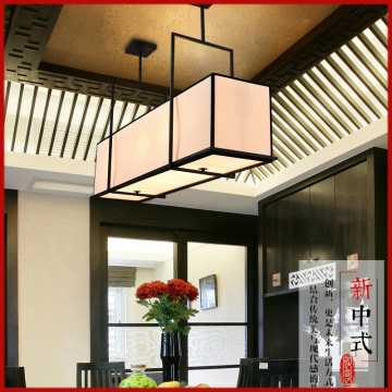新中式现代吊灯长方形吸顶灯铁艺吊灯工程餐厅灯现代酒店客厅吊灯