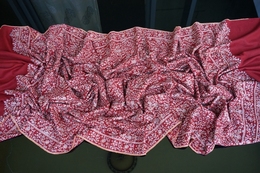 尼泊尔克什米尔极细羚羊绒重工微针绣手刺绣花披肩大尺寸 藏品级
