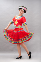 最新款苗族女成人舞蹈演出服云南少数民族壮族傣族表演服饰