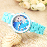 韩版FROZEN冰雪奇缘爱莎安娜公主可爱橡胶带表带儿童卡通女孩手表