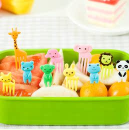 创意儿童餐具可爱水果叉套装迷你水果签插水果小叉子塑料果叉10只