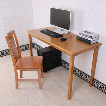 楠竹实木饭桌飘窗台式笔记本写字电脑桌简约现代书桌简易办公桌子
