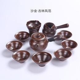 粗陶柴烧复古茶具套装 整套功夫茶具 台湾日式侧把壶冰裂特价茶具