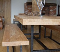 美式LOFT简约西餐桌铁艺复古实木餐桌椅小户型长方形办公桌家具