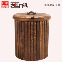 茶桶茶渣桶桐木茶水桶茶道茶盘配件排水桶茶桶创意垃圾桶茶具带盖