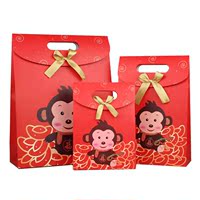 批发猴年礼袋 卡通粘扣袋 新年糖果礼物袋 礼品纸袋子坚果包装袋