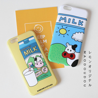 韩国独家可爱MILK奶牛iphone6/6s手机壳苹果6plus磨砂软壳4.7寸女