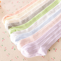 2016春秋婴幼儿宝宝高筒袜，纯色绞花纹松口袜，网眼袜手工缝头