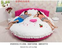 大圆床榻榻米双人床婚床2米圆形布床可拆洗2.2米布艺床带床垫包邮