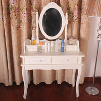 欧式梳妆台简约小户型宜家化妆桌现代 韩式实木组装家具简易卧室