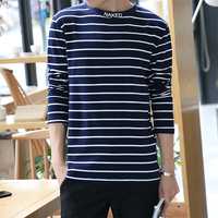 2016秋季男士韩版上衣T恤衫青少年修身体恤圆领长袖打底衫男装潮