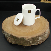 骨瓷带盖马克杯水杯咖啡杯茶杯简约健康纯白北欧创意礼物