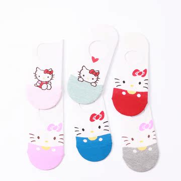 韩国进口正品夏季袜子hello kitty 日本卡通可爱棉袜女袜卡通船袜