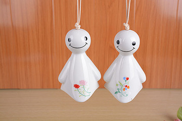 大号晴天娃娃陶瓷风铃卡通可爱创意日式女孩送礼风铃家居挂件礼品
