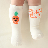 韩国代购春秋款水果婴儿童袜子防滑中筒袜男女宝宝纯棉睡眠保暖袜