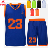 匹克男子篮球服夏季新款吸湿排汗撞色拼接比赛篮球服短套 F752141