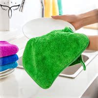 韩国加厚双层珊瑚绒吸水抹布厨房挂式擦水地板桌面清洁毛巾不掉毛