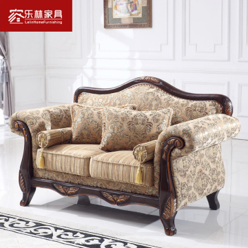 欧式沙发组合简约田园布艺沙发美式新古典全实木雕刻沙发奢华特价