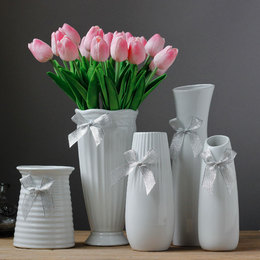 陶瓷花瓶欧式白色干花小花瓶简约瓷器客厅摆件家居装饰品创意插花