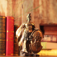 中世纪武士盔甲模型复古罗马铠甲勇士创意酒吧摆件家居饰品工艺品