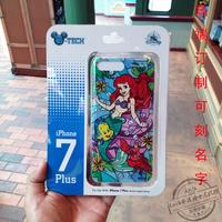 香港迪士尼手机壳代购iPhone7/7P美人鱼卡通浮雕彩绘保护壳苹果7p