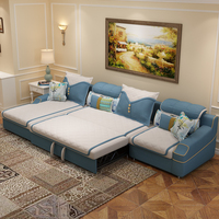 客厅家具现代简约多功能沙发床大小户型可拆洗转角布艺沙发组合