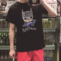2016夏季蝙蝠侠卡通短袖T恤男士日系潮男印花半袖韩版修身潮男装