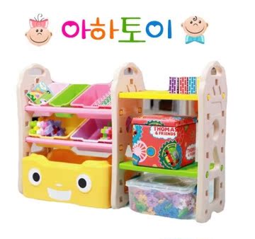 韩国直送Ahatoy宝宝彩色四层儿童玩具整理架收纳架储物柜置物架