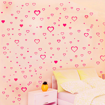 爱心型墙贴卧室温馨装饰 墙纸自粘壁纸可移除 冰箱贴家具翻新贴纸