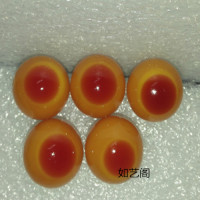 细润通透款薄钙化-仿鹤顶红圆珠NT 单珠1.8cm，树脂贝壳骨粉材质
