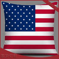 DIY个性定制订做美国旗抱枕靠垫 缎面 水晶绒 包邮