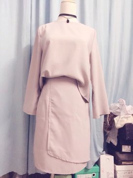 新款两件套宽松西装质量上衣包臀裙衫女韩版夏秋季套长袖2016潮