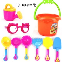 新品儿童宝宝超酷太阳墨镜9件套组合沙滩桶洗澡戏水夏天玩沙玩具