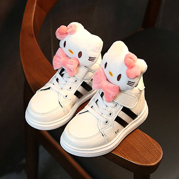 KT猫女童运动鞋1-2-3-4-5岁半女宝宝板鞋儿童小白鞋韩版公主棉鞋6