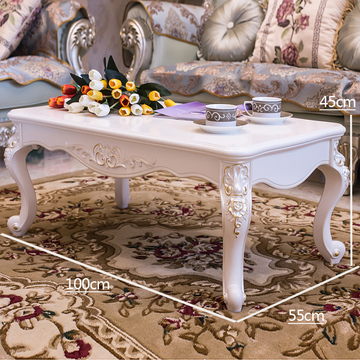 客厅小桌子茶几欧式小户型简约实木茶几田园休闲沙发边几白色方桌