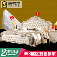 欧式床双人床法式床欧式实木床1.8米欧式真皮床欧式高箱床婚床