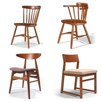 北欧家具全实木餐椅现代简约酒吧休闲餐厅家用温莎椅子总统椅品牌