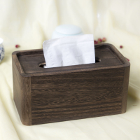复古烧桐木质卷纸抽纸盒餐厅中式纸巾盒创意实木制餐巾纸盒包邮