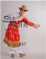 新款少数民族舞蹈服装男款成人长袖蒙古族演出服夏季舞台表演服装