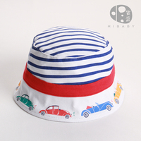 韩国儿童帽子春夏季汽车宝宝渔夫帽男女婴幼儿套头帽盆帽遮太阳帽