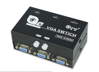 VGA切换器2进1出电脑显示器转换器多视频监控切屏两口共享器铁壳