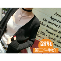 2016夏季新款韩版性感V领针织吊带背心女打底衫短款修身显瘦包邮