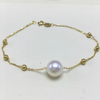 天然手链珍珠18k黄金女款淡水正圆形满天星简约韩版正品特价包邮